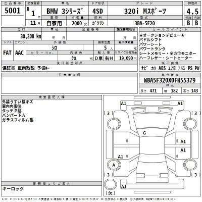 BMW 3-Series  с аукциона в Японии