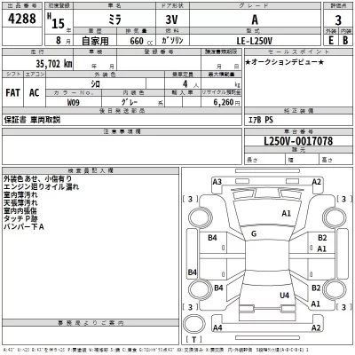 Daihatsu MIRA  с аукциона в Японии