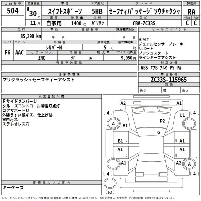 Suzuki SWIFT  с аукциона в Японии
