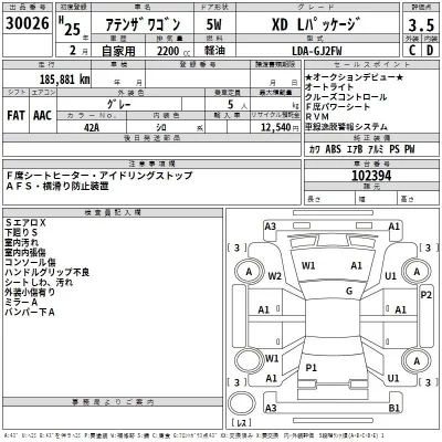 Mazda ATENZA WAGON  с аукциона в Японии