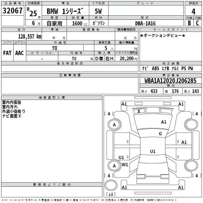 BMW 1-Series  с аукциона в Японии