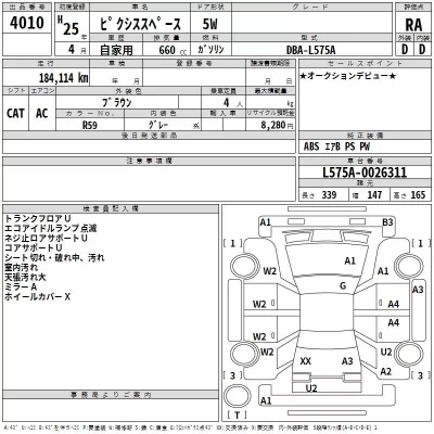 Toyota PIXIS SPACE  с аукциона в Японии