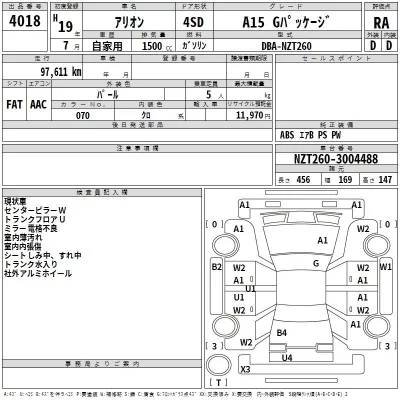 Toyota ALLION  с аукциона в Японии