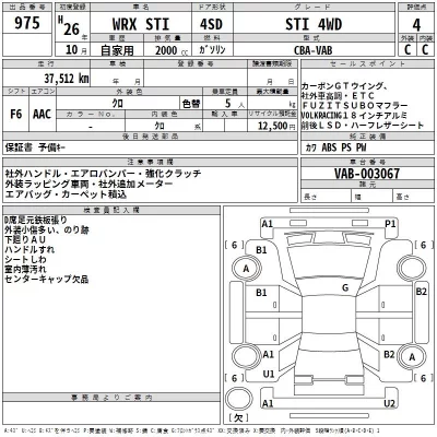 Subaru WRX  с аукциона в Японии