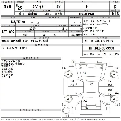 Toyota SPADE  с аукциона в Японии