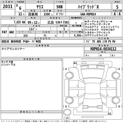 Toyota YARIS  с аукциона в Японии