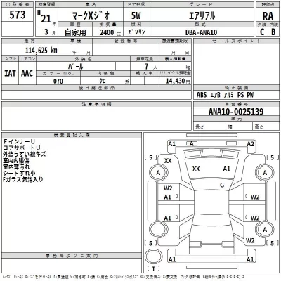 Toyota MARK X ZIO  с аукциона в Японии