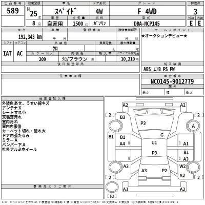 Toyota SPADE  с аукциона в Японии