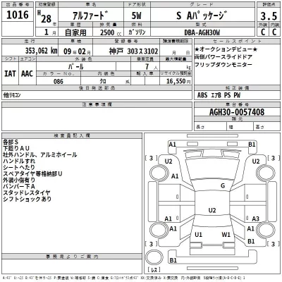 Toyota ALPHARD  с аукциона в Японии