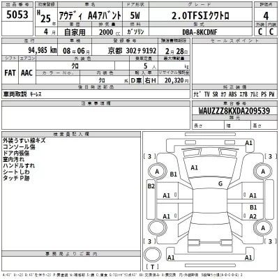 Audi A4  с аукциона в Японии