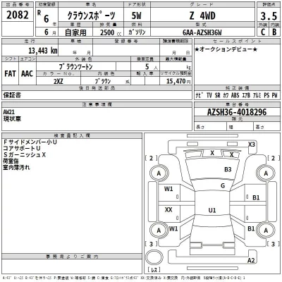 Toyota CROWN SPORT  с аукциона в Японии