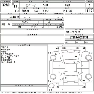 Daihatsu MIRA  с аукциона в Японии