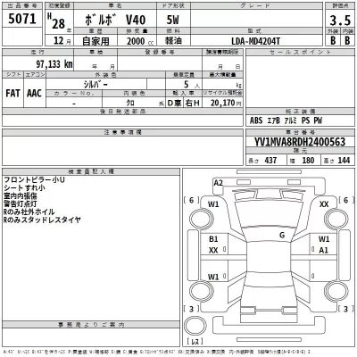 Volvo V40  с аукциона в Японии