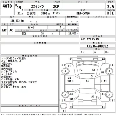Nissan SKYLINE  с аукциона в Японии
