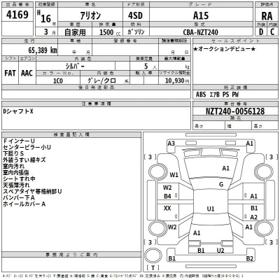 Toyota ALLION  с аукциона в Японии