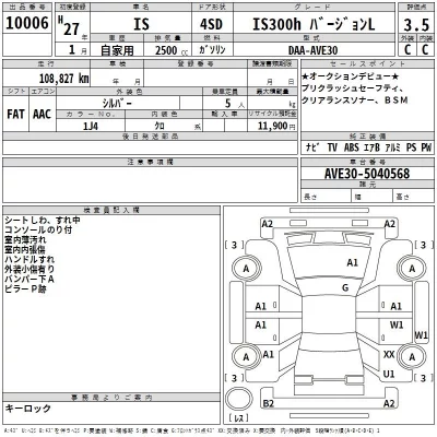 Lexus IS  с аукциона в Японии