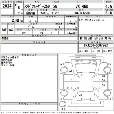 Toyota LAND CRUISER  с аукциона в Японии