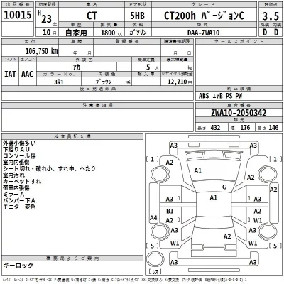 Lexus CT  с аукциона в Японии