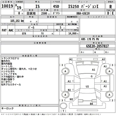Lexus IS  с аукциона в Японии