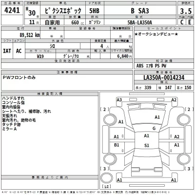 Toyota PIXIS EPOCH  с аукциона в Японии