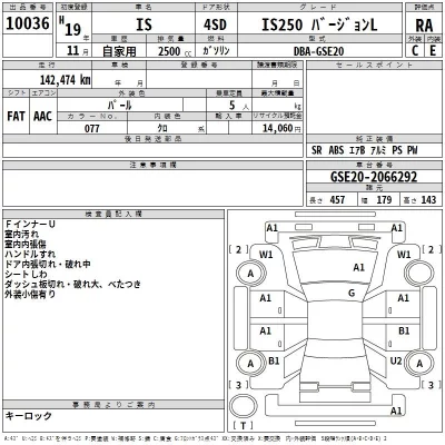 Lexus IS  с аукциона в Японии