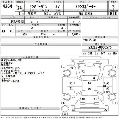 Subaru SAMBAR  с аукциона в Японии