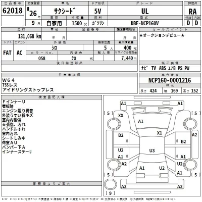 Toyota SUCCEED  с аукциона в Японии