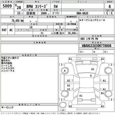 BMW 3-Series  с аукциона в Японии