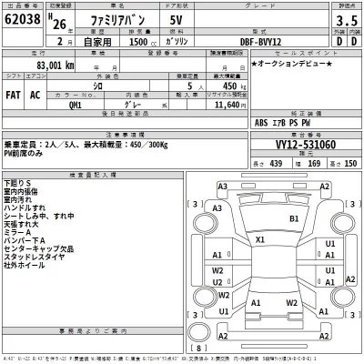 Mazda FAMILIA VAN  с аукциона в Японии