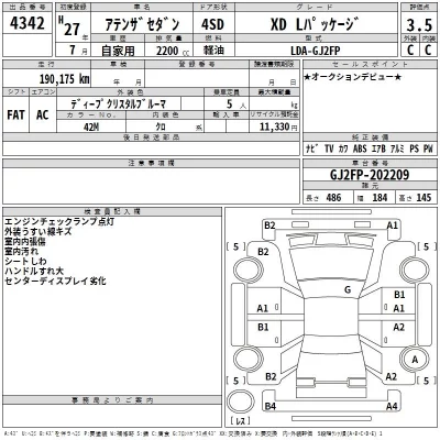 Mazda ATENZA SEDAN  с аукциона в Японии