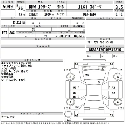 BMW 1-Series  с аукциона в Японии
