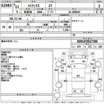 Toyota HILUX  с аукциона в Японии