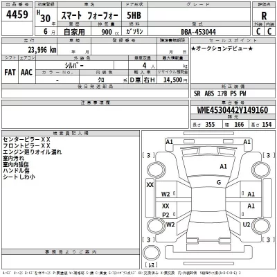 Smart FORFOUR  с аукциона в Японии