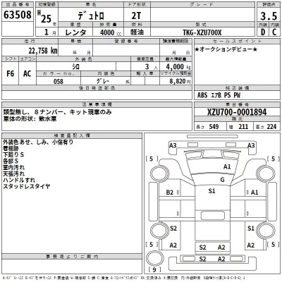 Hino DUTRO  с аукциона в Японии