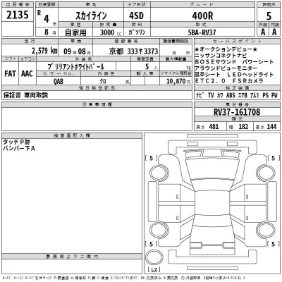 Nissan SKYLINE  с аукциона в Японии