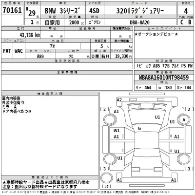 BMW 3-Series  с аукциона в Японии