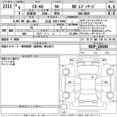 Mazda CX-60  с аукциона в Японии