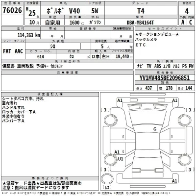 Volvo V40  с аукциона в Японии