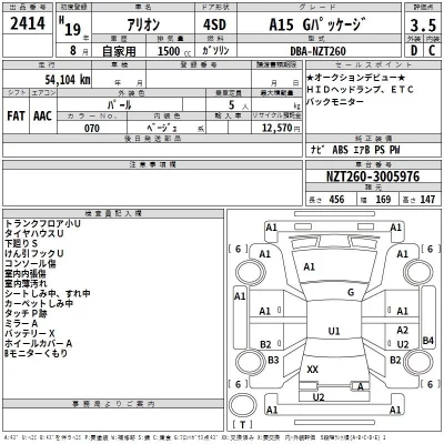 Toyota ALLION  с аукциона в Японии
