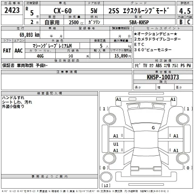 Mazda CX-60  с аукциона в Японии