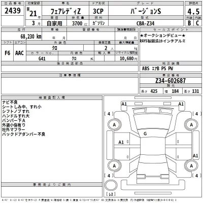 Nissan FAIRLADYZ  с аукциона в Японии