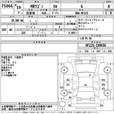 Suzuki MRWAGON  с аукциона в Японии