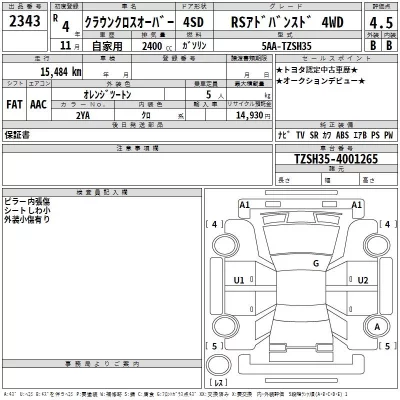 Toyota CROWN CROSSOVER  с аукциона в Японии