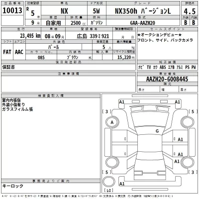 Lexus NX  с аукциона в Японии