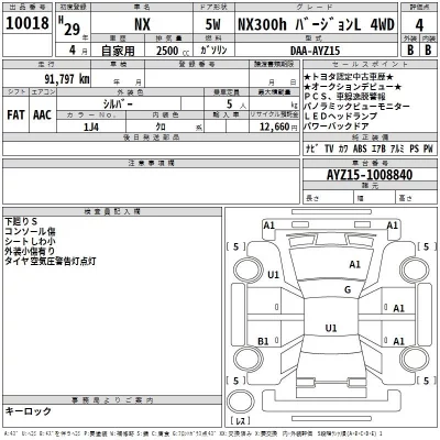 Lexus NX  с аукциона в Японии