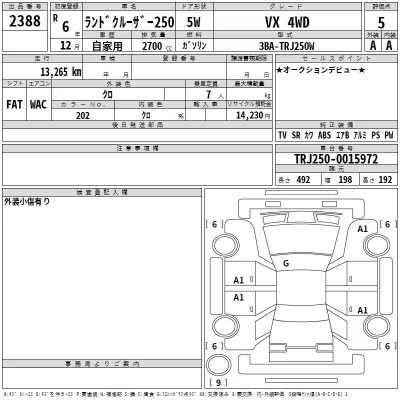 Toyota LAND CRUISER  с аукциона в Японии