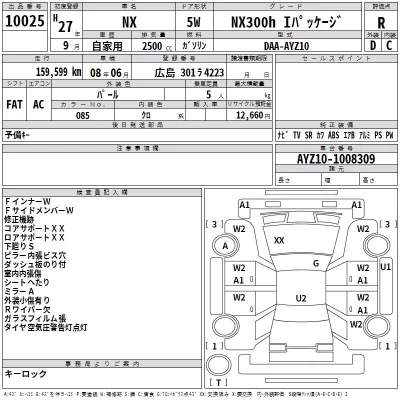 Lexus NX  с аукциона в Японии