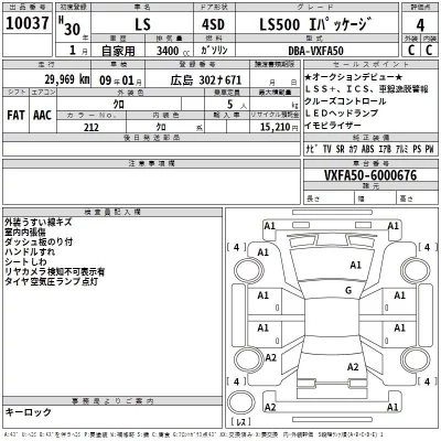Lexus LS  с аукциона в Японии