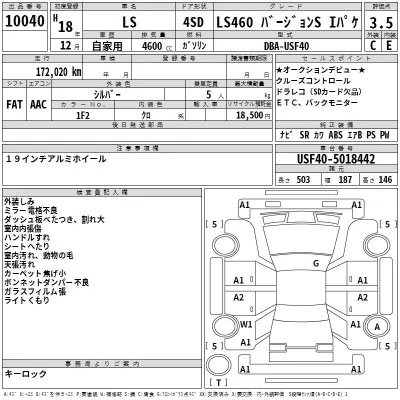 Lexus LS  с аукциона в Японии