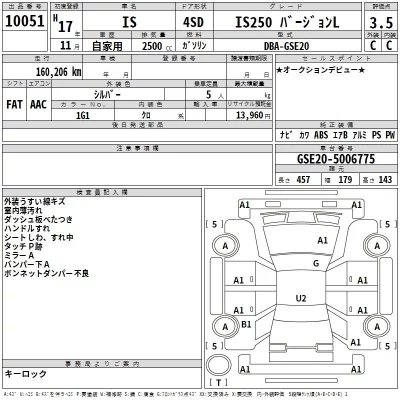 Lexus IS  с аукциона в Японии